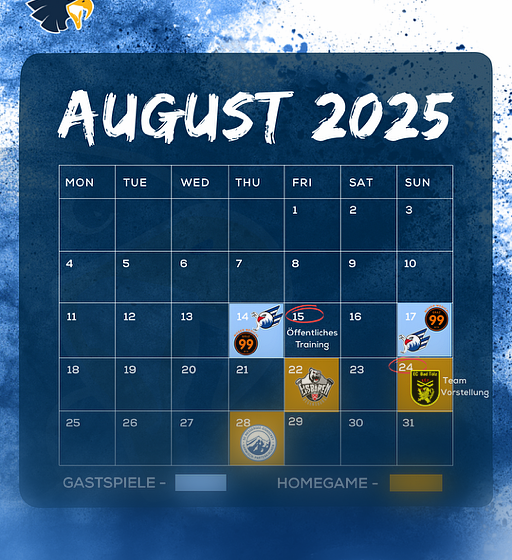 August Termine im Sportpark vormerken!!