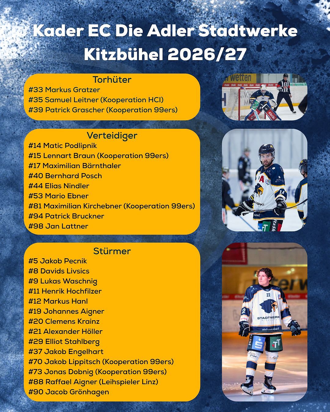 Kader EC Die Adler Stadtwerke Kitzbühel 202627